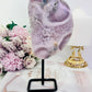 Classy & Fabulous Truly Gorgeous Natural Pink Amethyst Slab On Stand Full Of Crystallisation 19cm