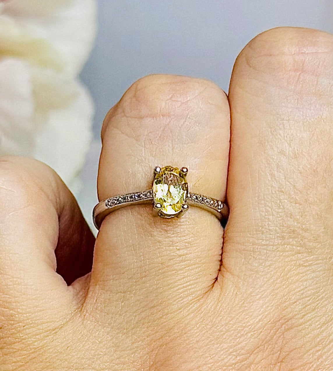 Citrine Adjustable Ring In Gift Bag