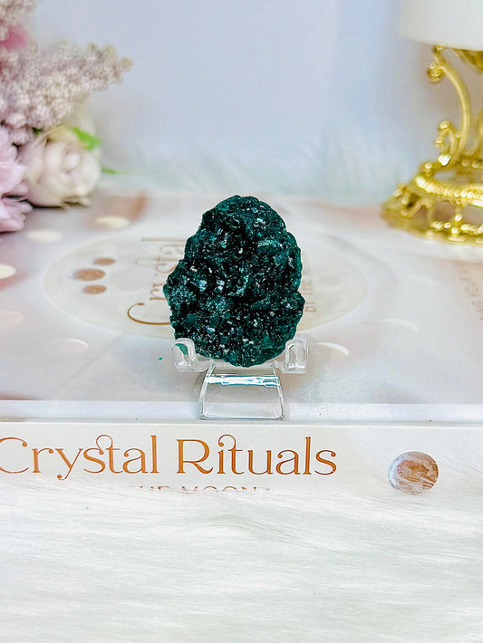 Rare Green Dioptase Specimen On Stand 4cm
