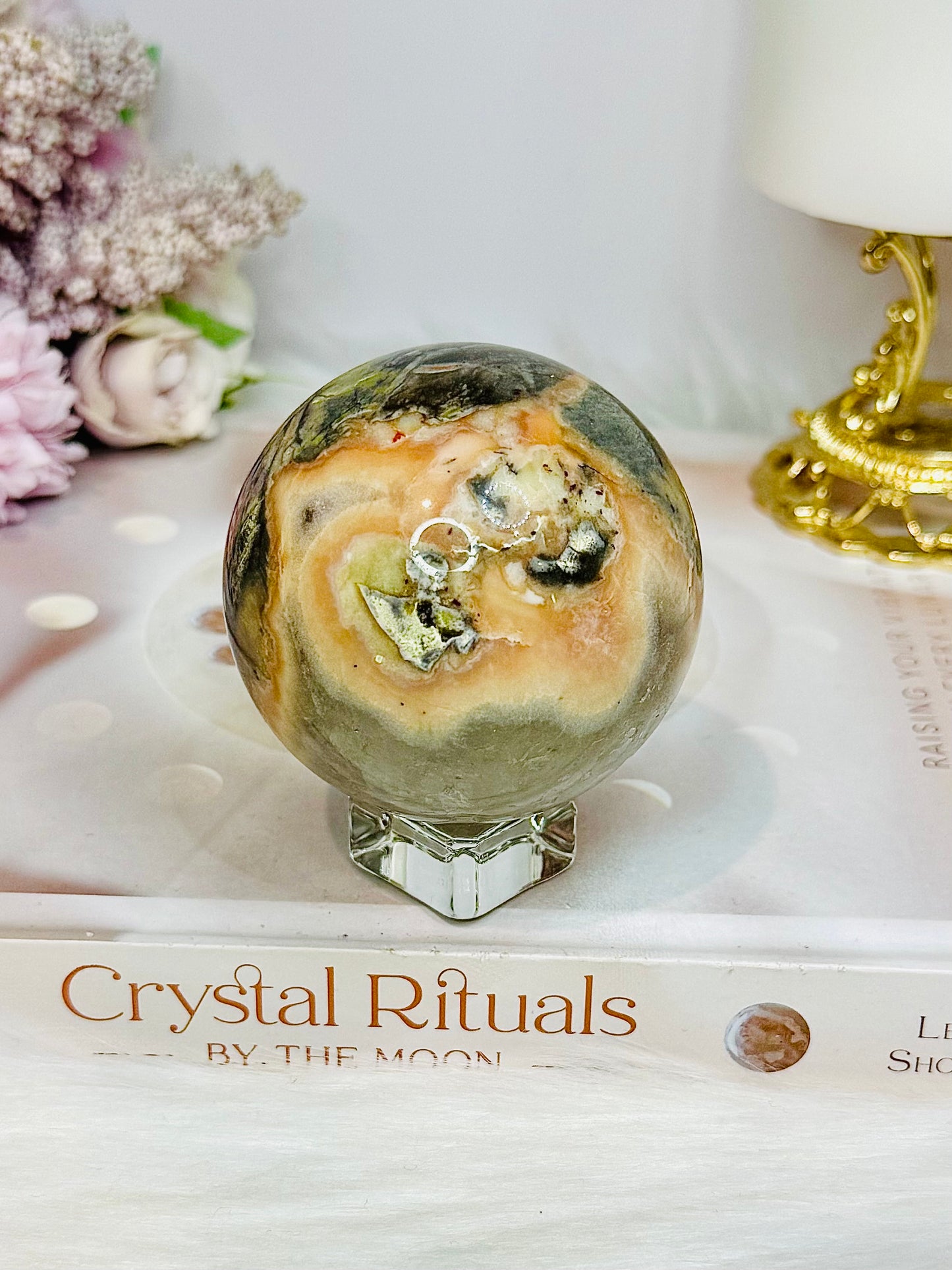Money Agate Sphere On Stand 334g