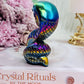 Fertility & Rebirth ~ Amazing Perfectly Carved Titanium Aura Quartz Bright Colourful Snake