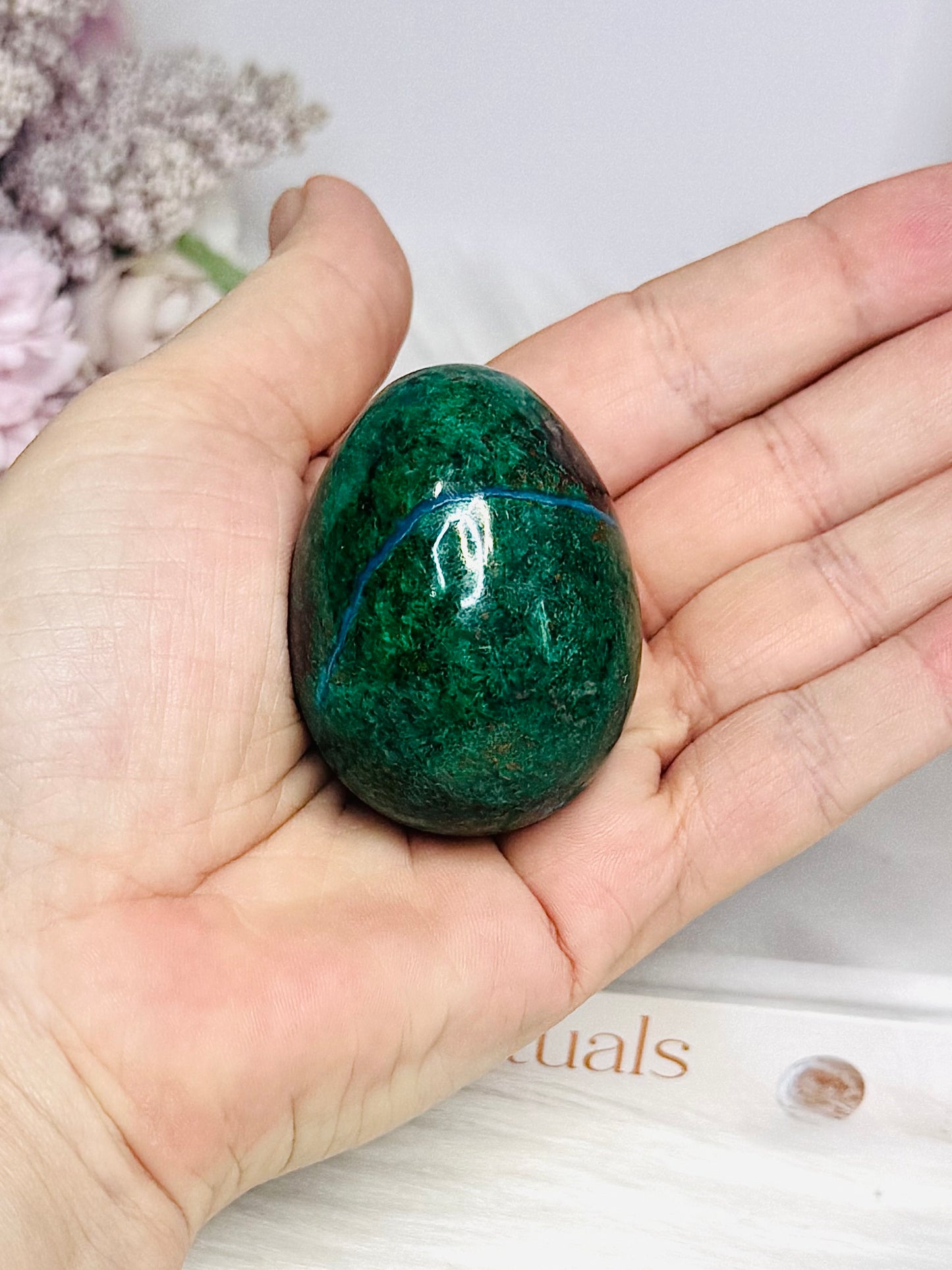 Chrysocolla Egg on Stand 5cm 100g