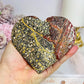 Large Leopardskin Jasper Heart on Stand 11cm