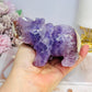 Amethyst X Mexican Lace Agate Elephant 11cm 410g