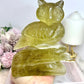 Huge 1.25KG Citrine Carved Owl 15cm