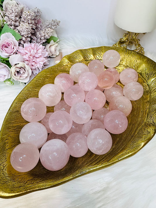 Small Rose Quartz Spheres $12 each