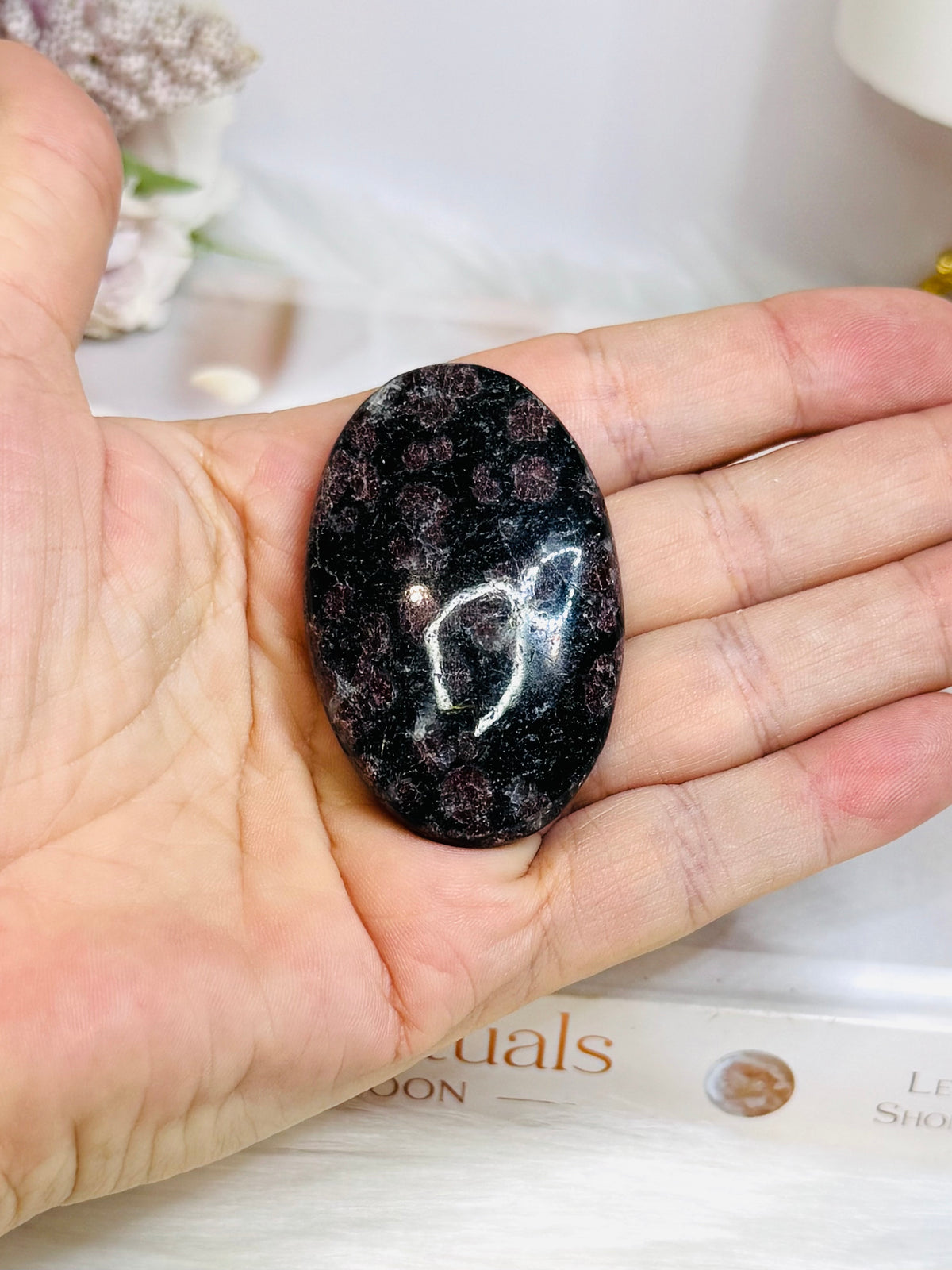 Garnet Palm Stone (stand is display only)
