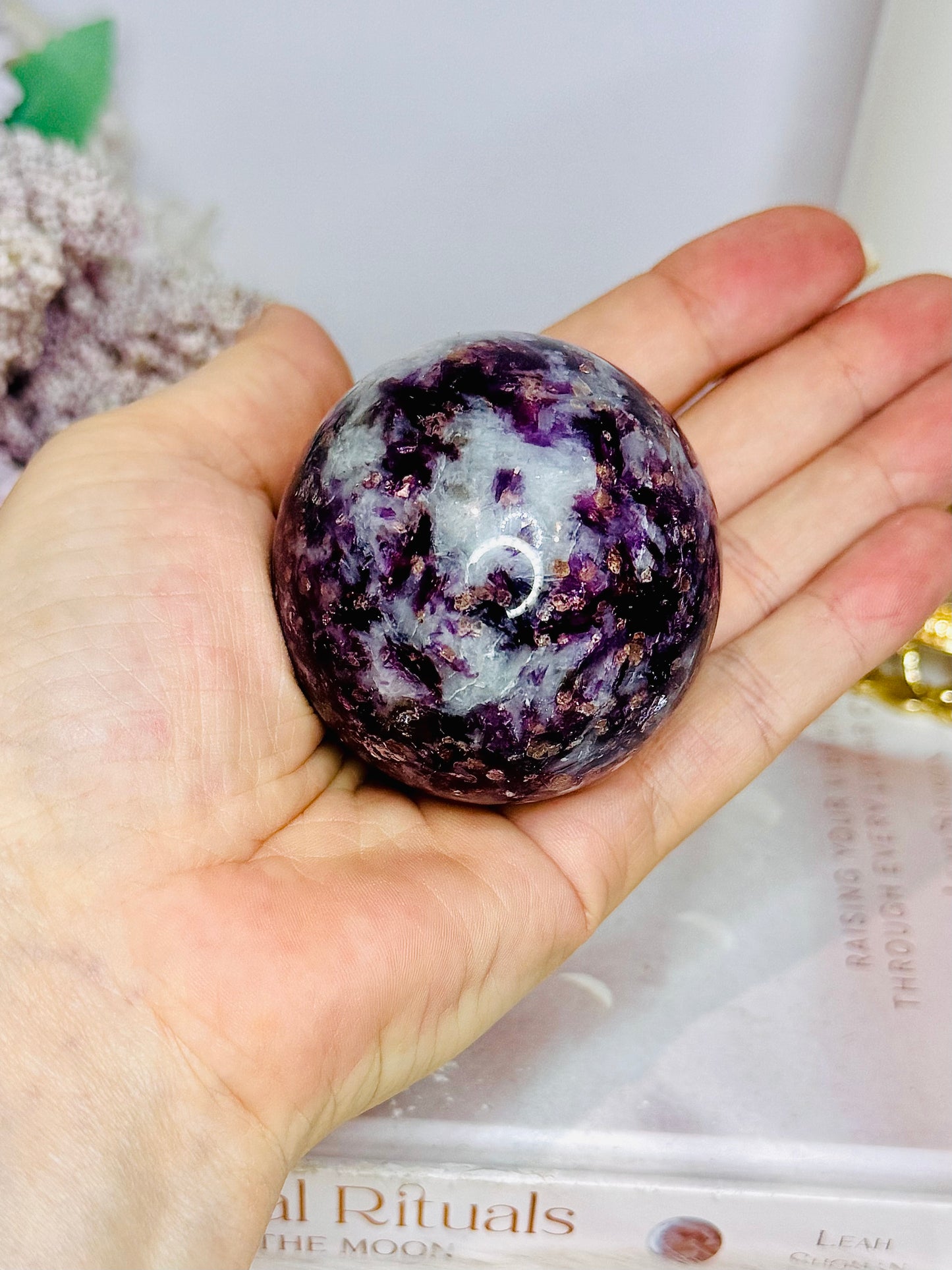 Purple Mica Sphere On Stand 233g