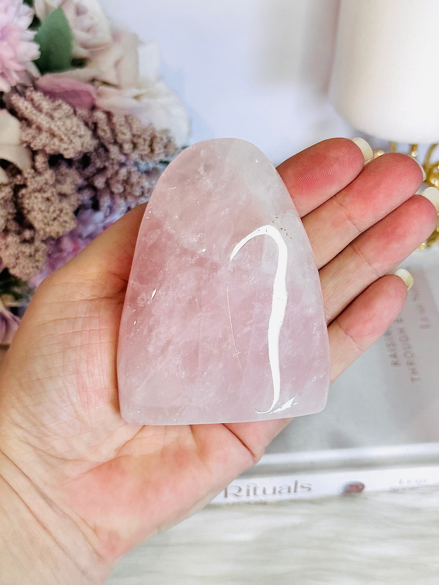 Natural Chunky Rose Quartz Polished Freeform 8cm