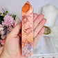 High Grade Large 14.5cm Pink Cotton Candy Agate Tower
