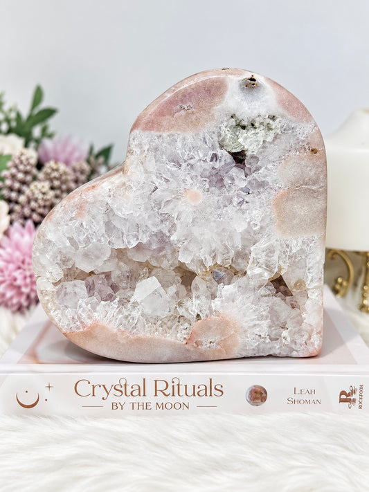 Huge High Grade Pink Amethyst Druzy Heart 16cm 1.57KG