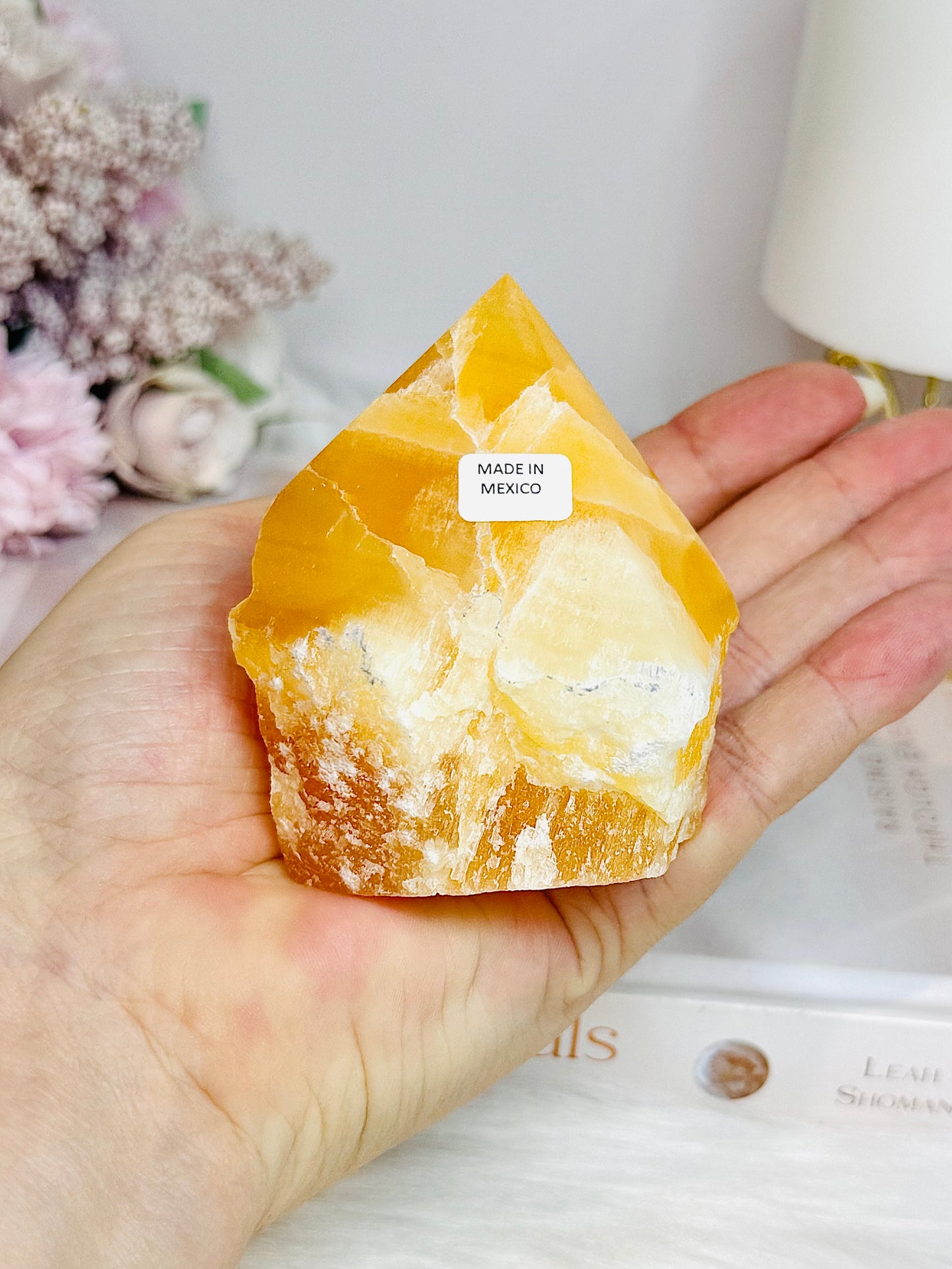 Orange Calcite Top Polished Point 277g
