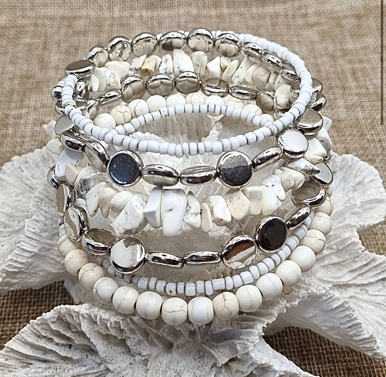 Boho Stacker Howlite Bracelet