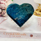 Beautiful Blue Apatite Carved Large Heart 301grams