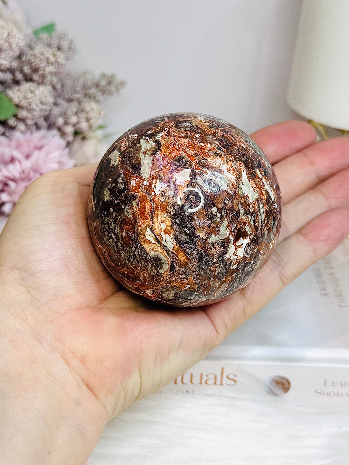 Large Money Agate Sphere on Stand 432g