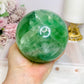 Huge Green Fluorite Sphere with Rainbows On Tall Glass Stand 1.4KG (stand can be changed)