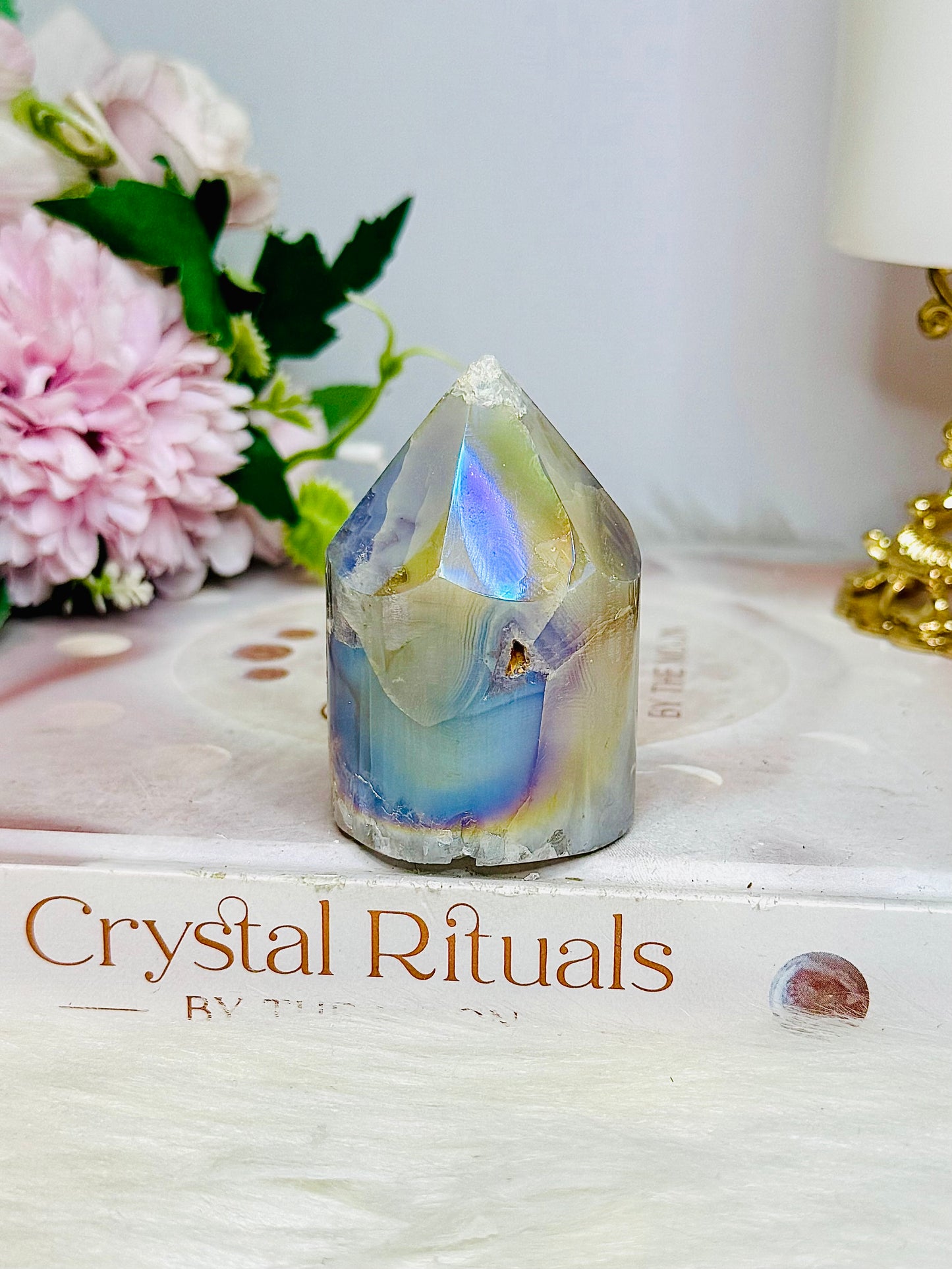 Angel Aura  Druzy Cylinder 6cm ~ Discounted as chip on tip