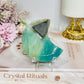 Sky Blue Quartz Carved Moon On Stand 8cm