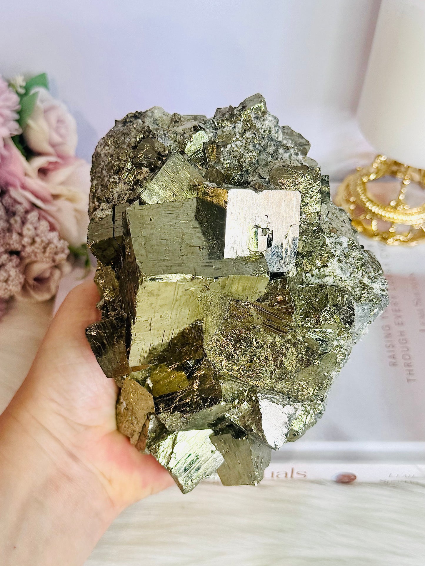 High Grade Incredible Huge 2.2KG 15cm Cubed Pyrite Specimen