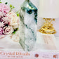 Peace & Tranquility ~ Stunning 481gram Druzy Moss Agate Thick Chunky Tower