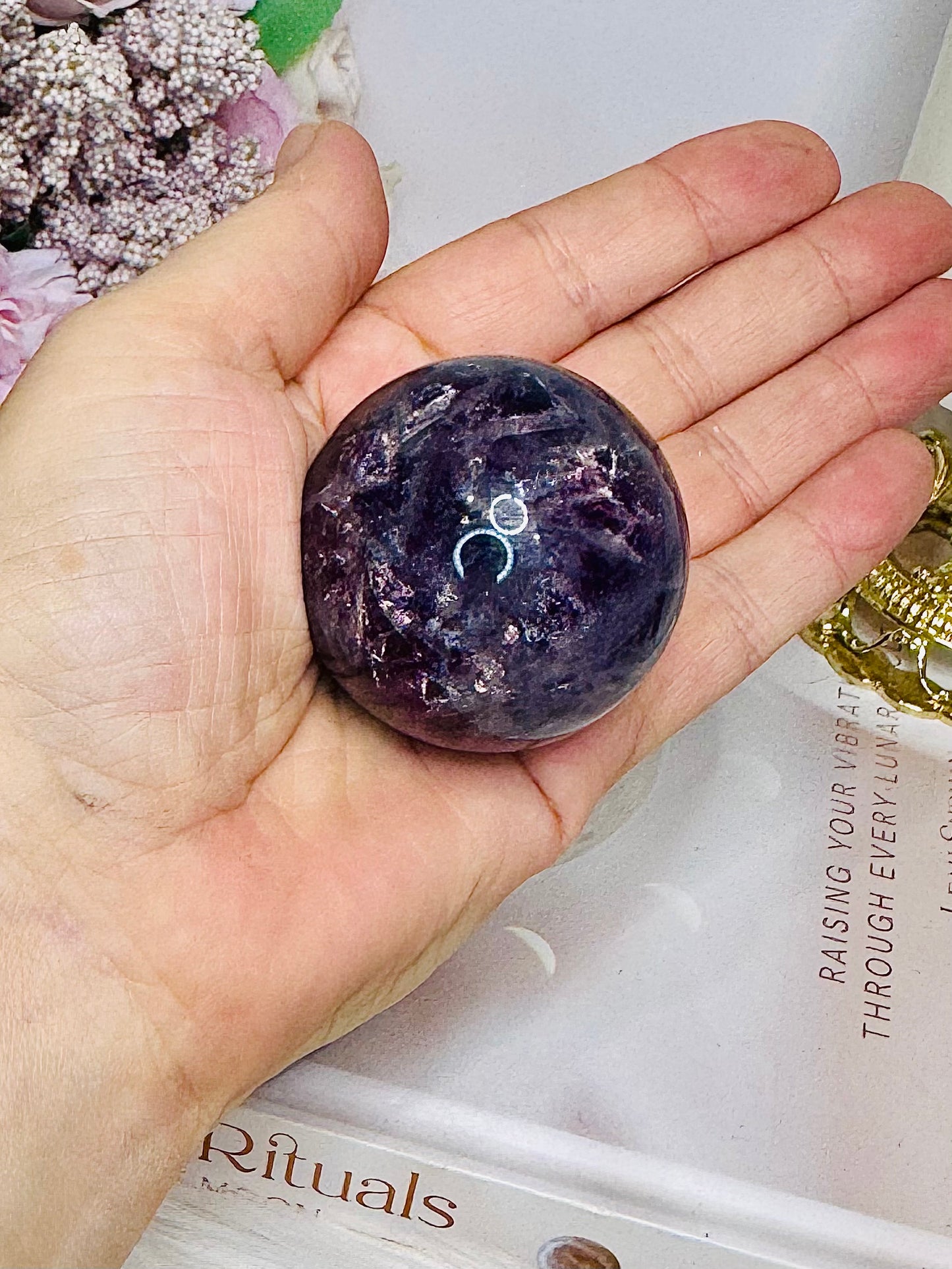 High Grade Purple Fluorite Sphere on Stand 163g