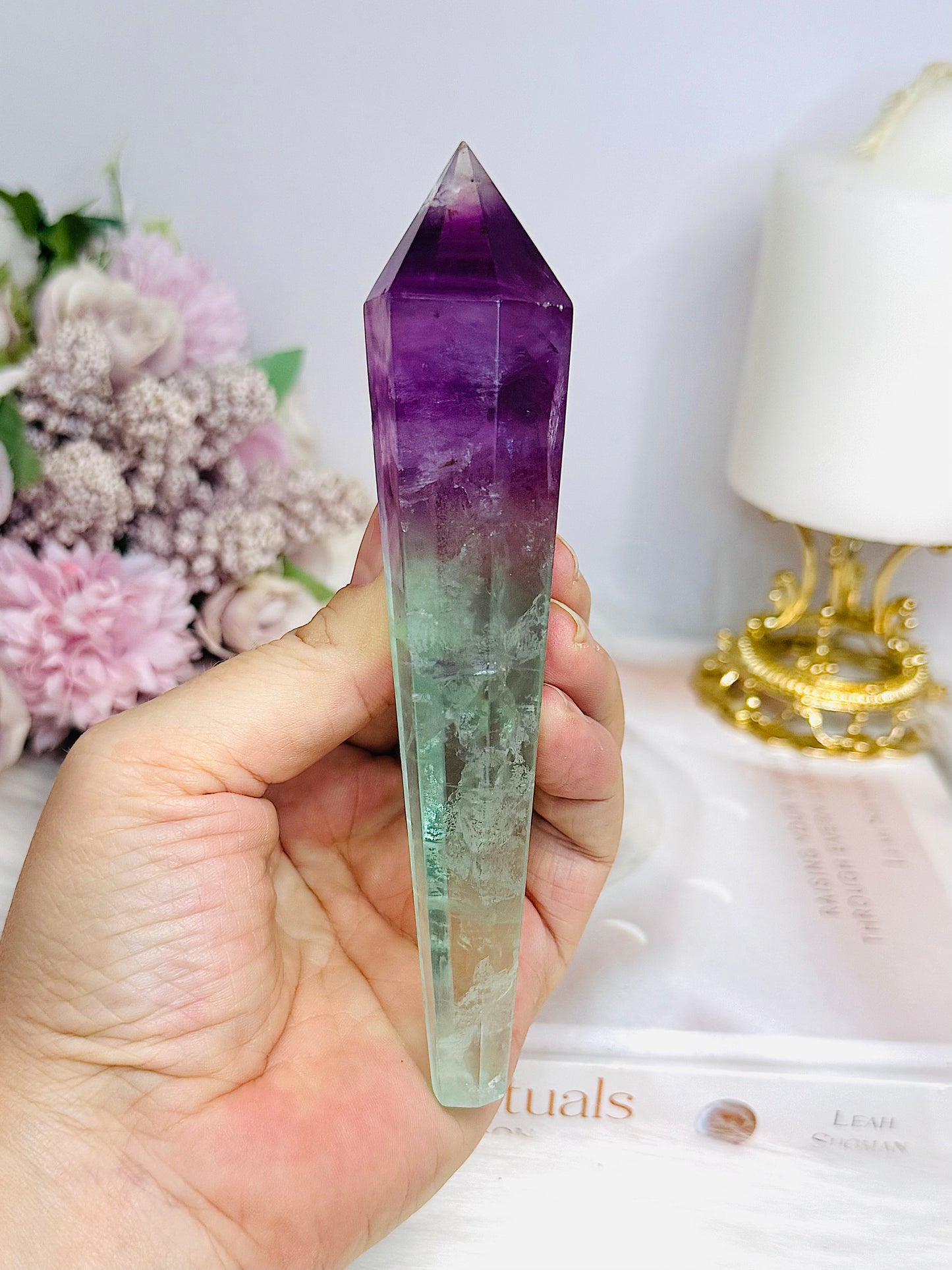 Watermelon Fluorite Wand | Tower 14cm