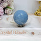 Blue Angelite Sphere on Stand 131g