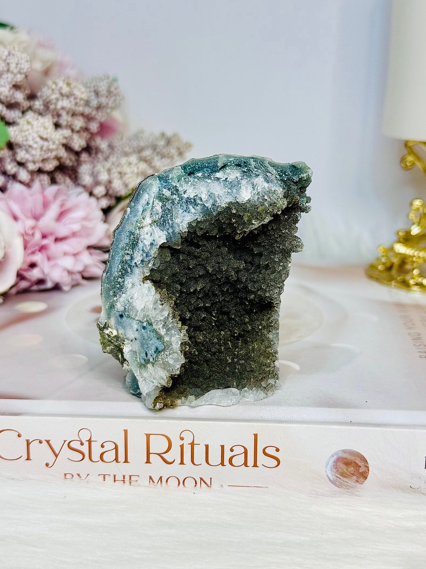 Natural Green Amethyst Cluster Freeform 7cm