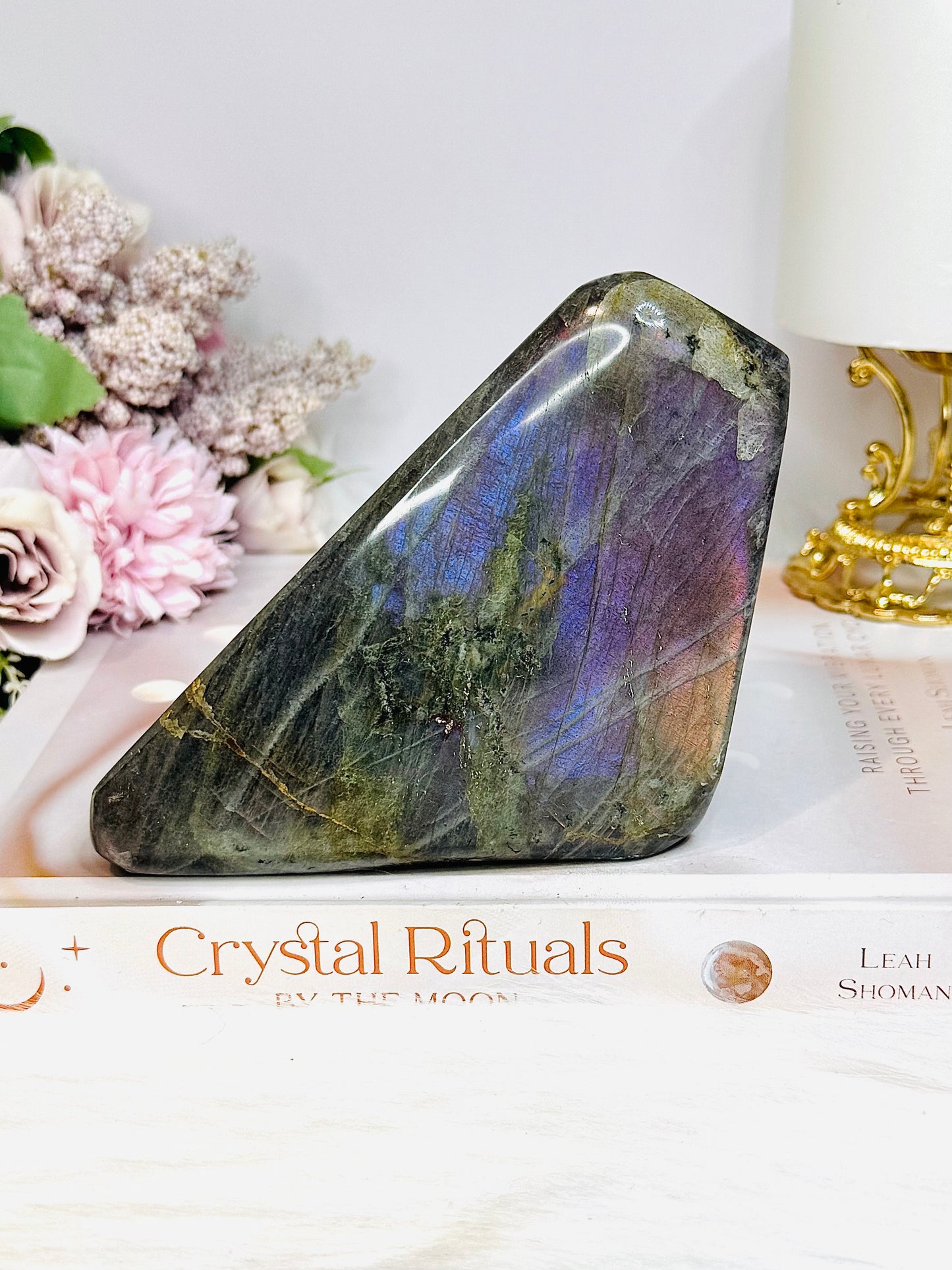 Large Labradorite Freeform with Pink & Purple Flash 847g 13.5cm
