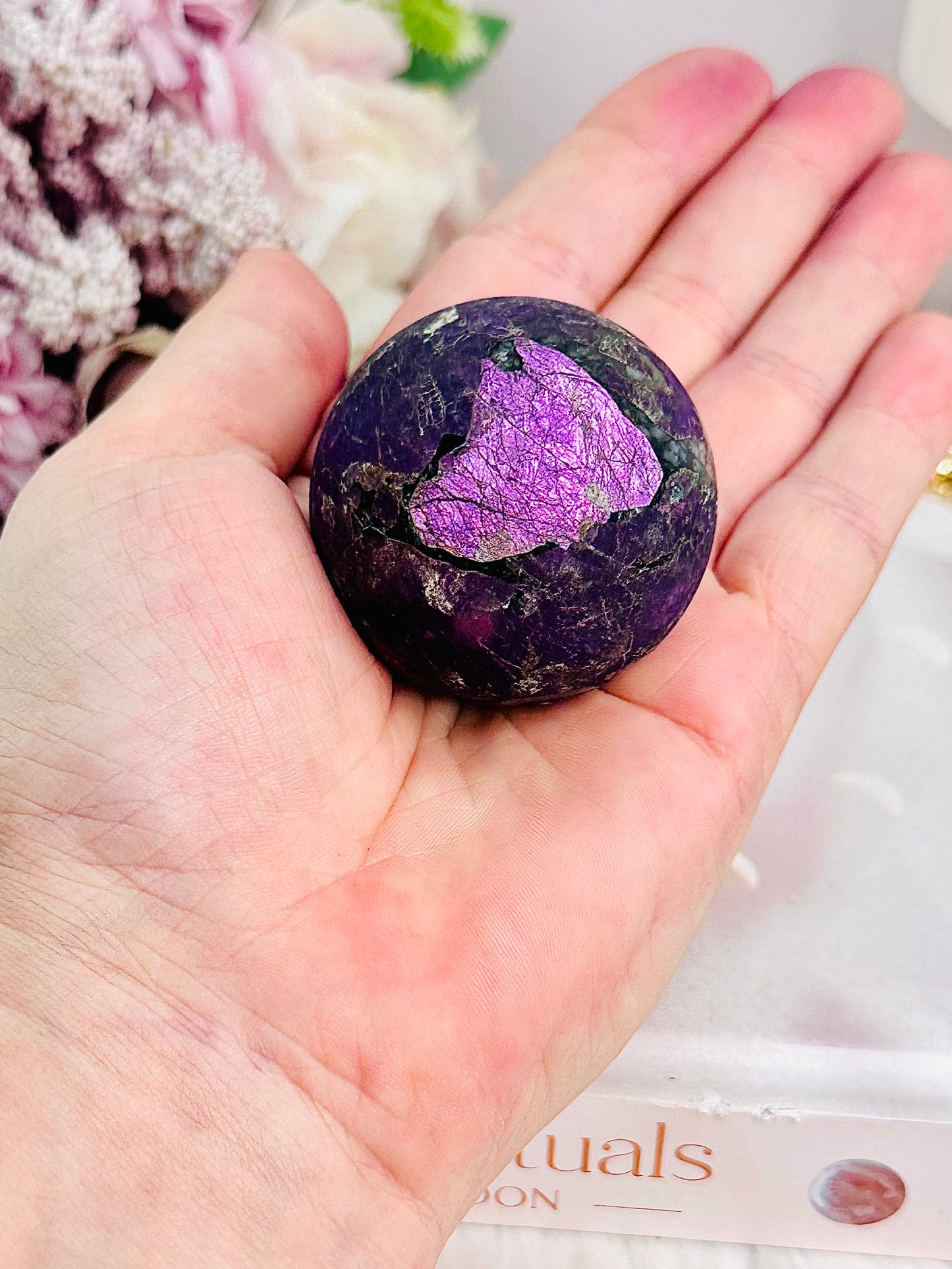 A Rare Stone ~ A Stone Of Freedom ~ Stunning 153gram Purpurite Sphere On Stand