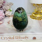 Moss Agate Druzy Egg On Stand 190g