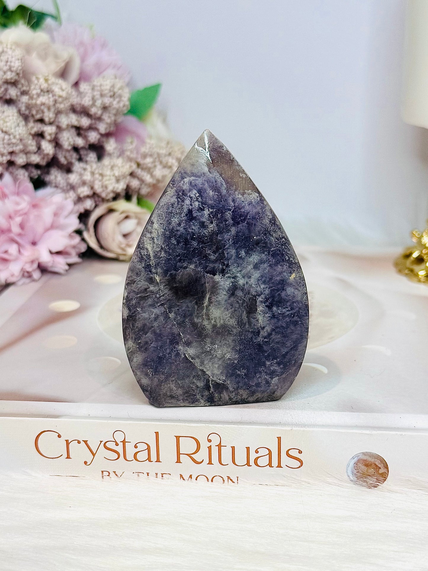 Pegmatite | Unicorn Stone Carved Flame 7cm