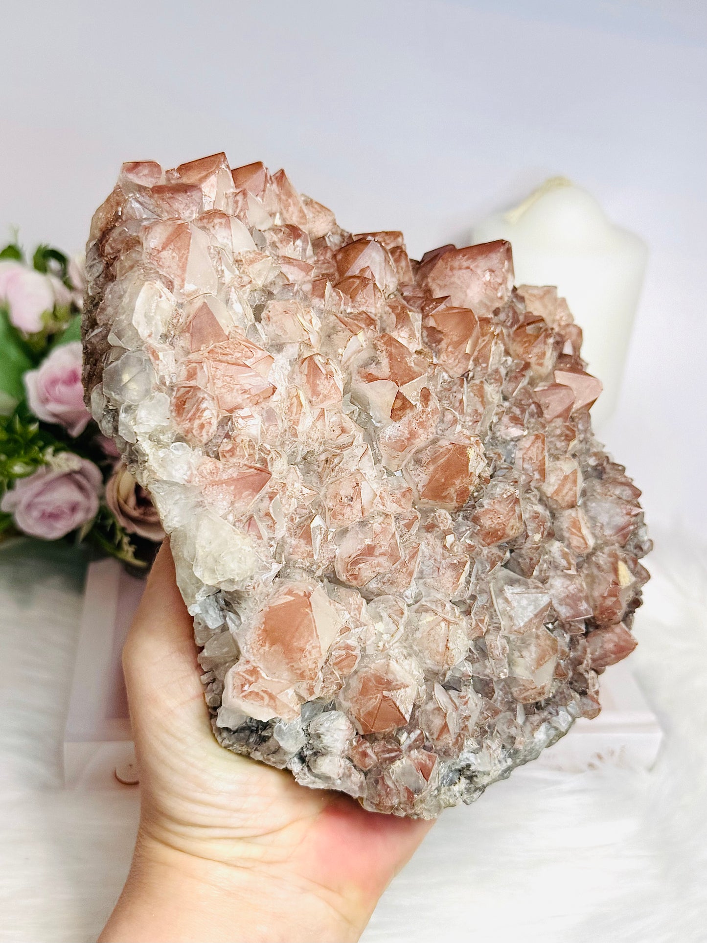 Huge Natural Pink Lithium Cluster From Minas Gerais Brazil 1.77KG 16cm