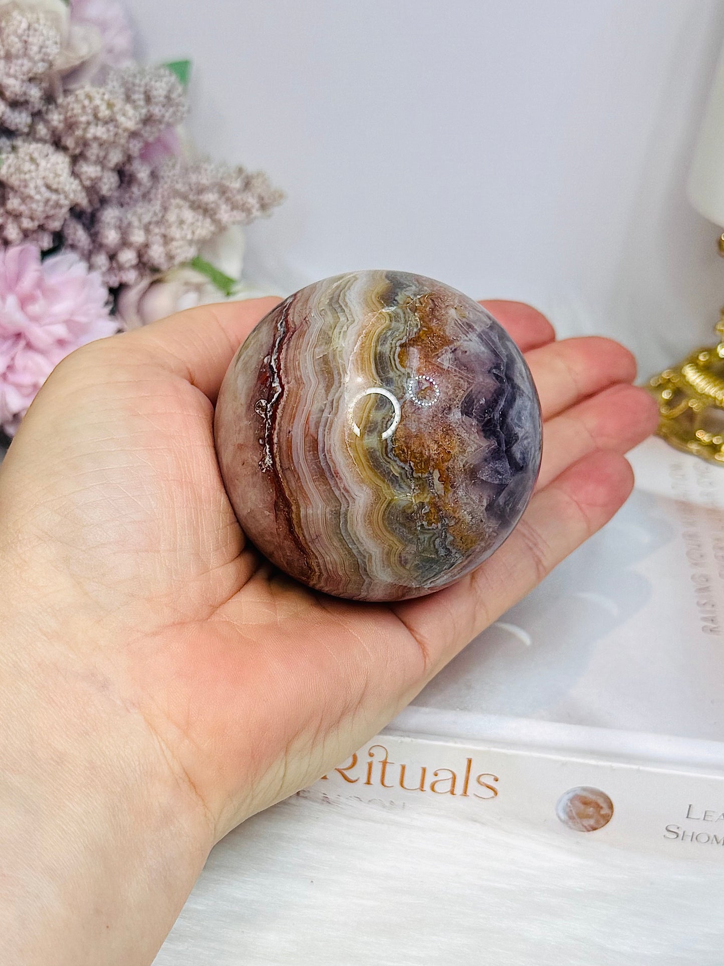 Crazy Lace Amethyst Sphere on Stand 308g