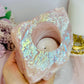 Large Chunky 1.2KG 14cm Angel Aura Rose Quartz Candle Holder