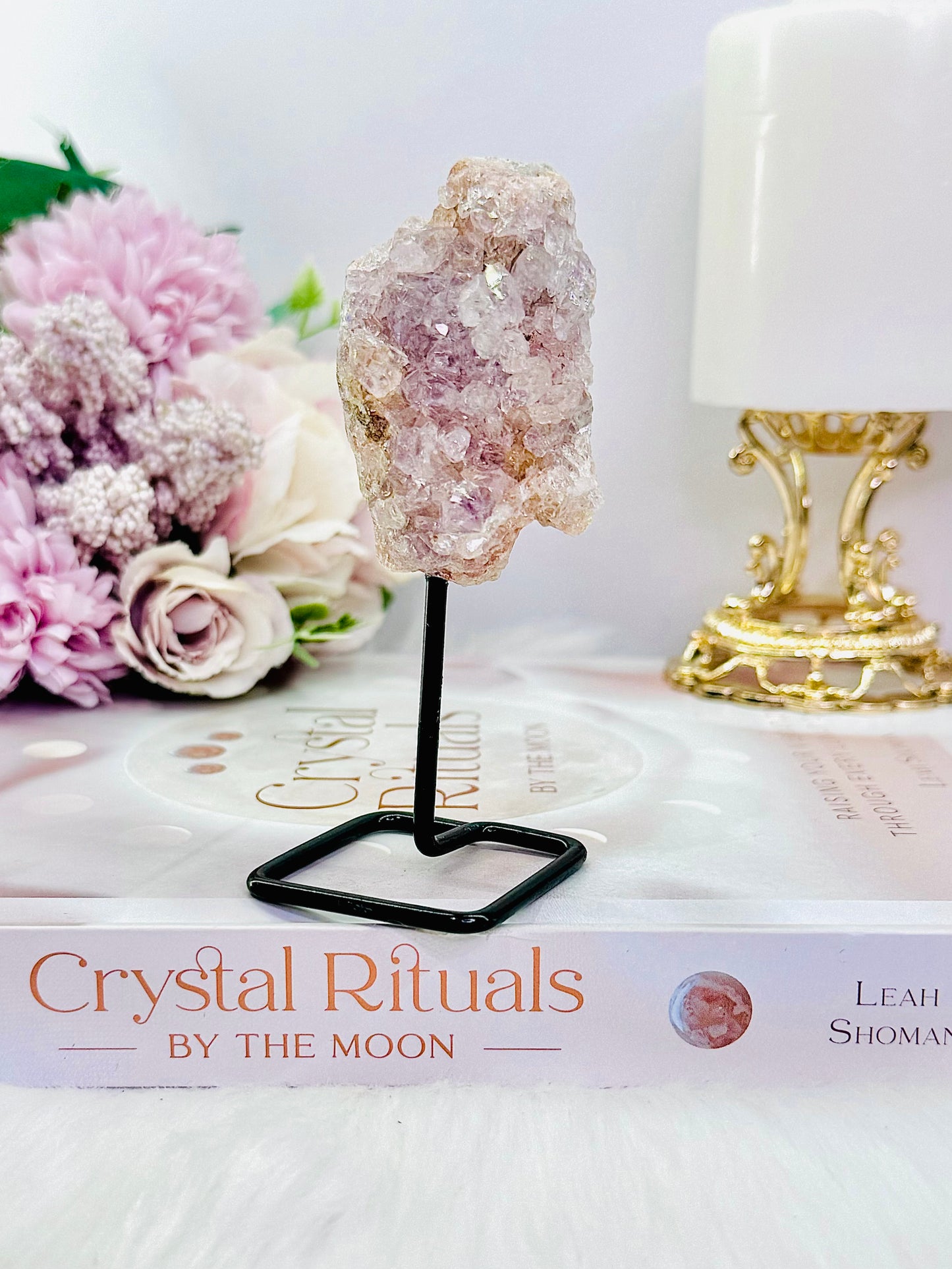 Gorgeous Sparkling Natural Pink Amethyst Geode on Stand From Geode 10cm