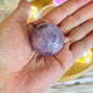 Feminine Energy ~ Large Light Stand 20cm with Glass Fairy Sphere, 3 Amethyst Spheres, Rose Quartz Sphere & 2 Pink Amethyst Spheres
