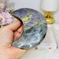 Purple Flash Labradorite Moon on Stand 12cm