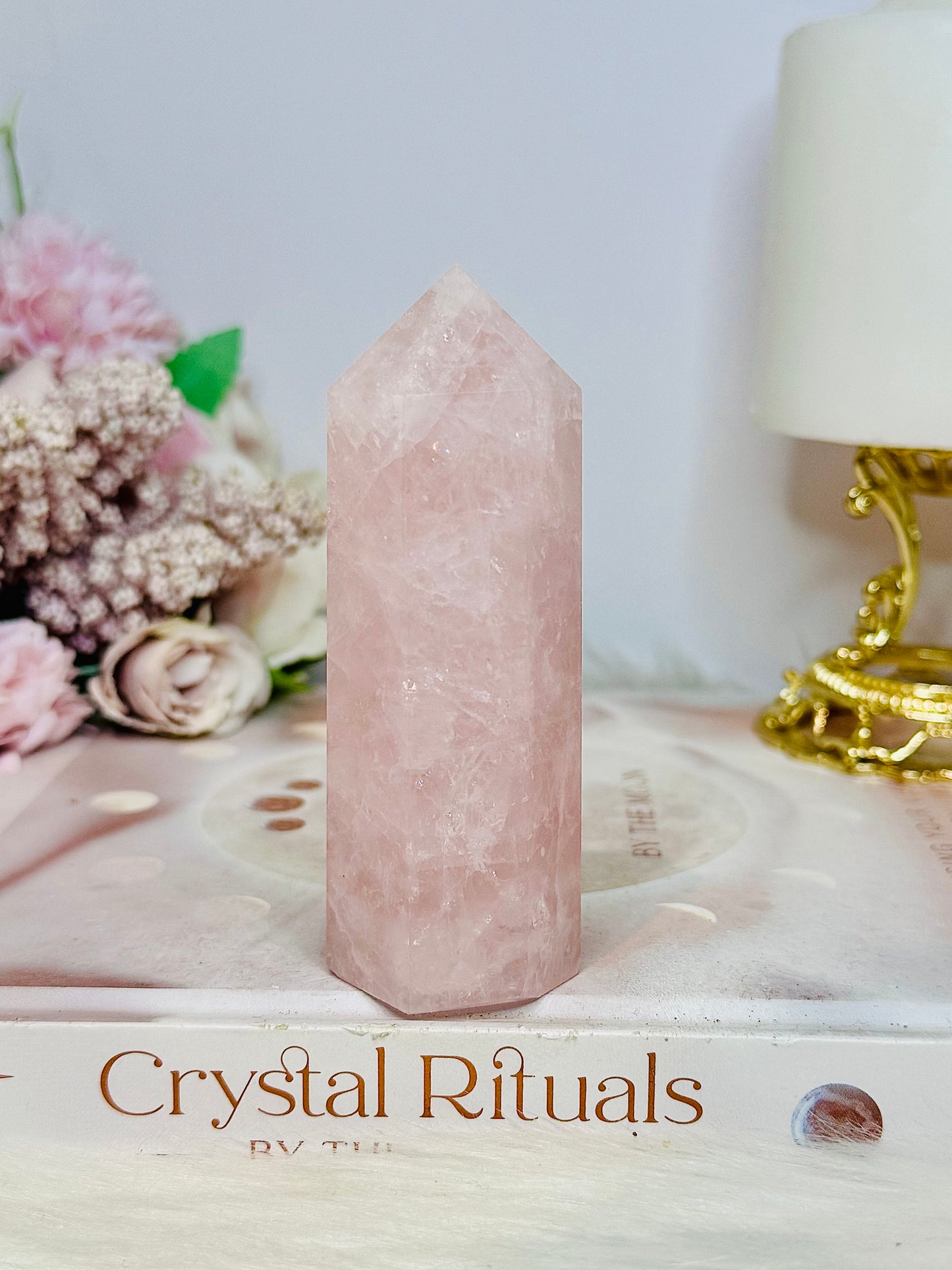 Chunky Rose Quartz Tower 10cm