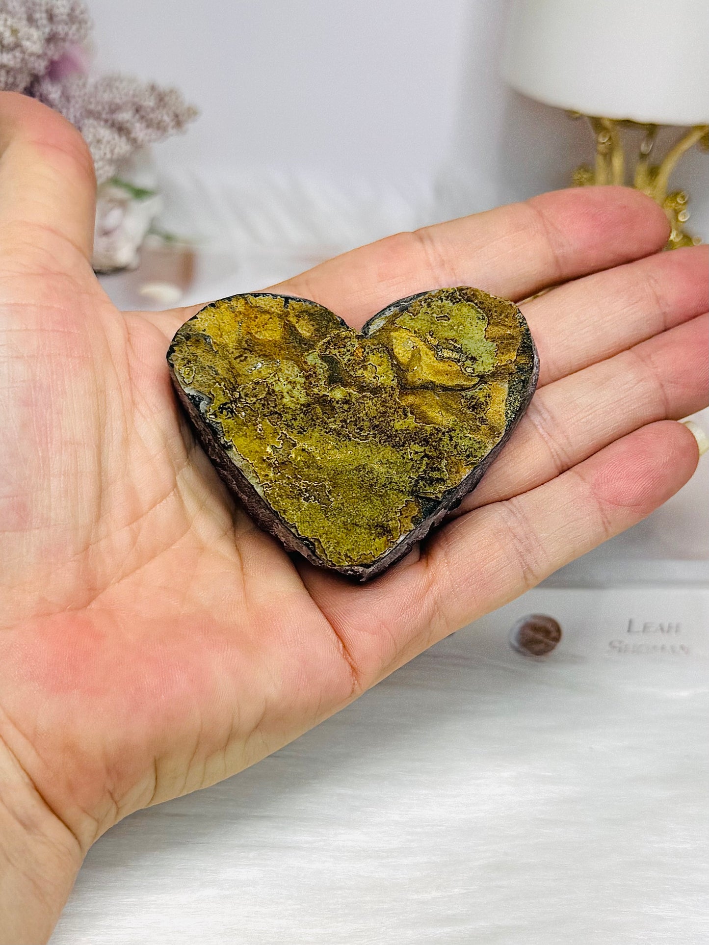 High Grade Deep Purple Amethyst Carved Heart 6cm