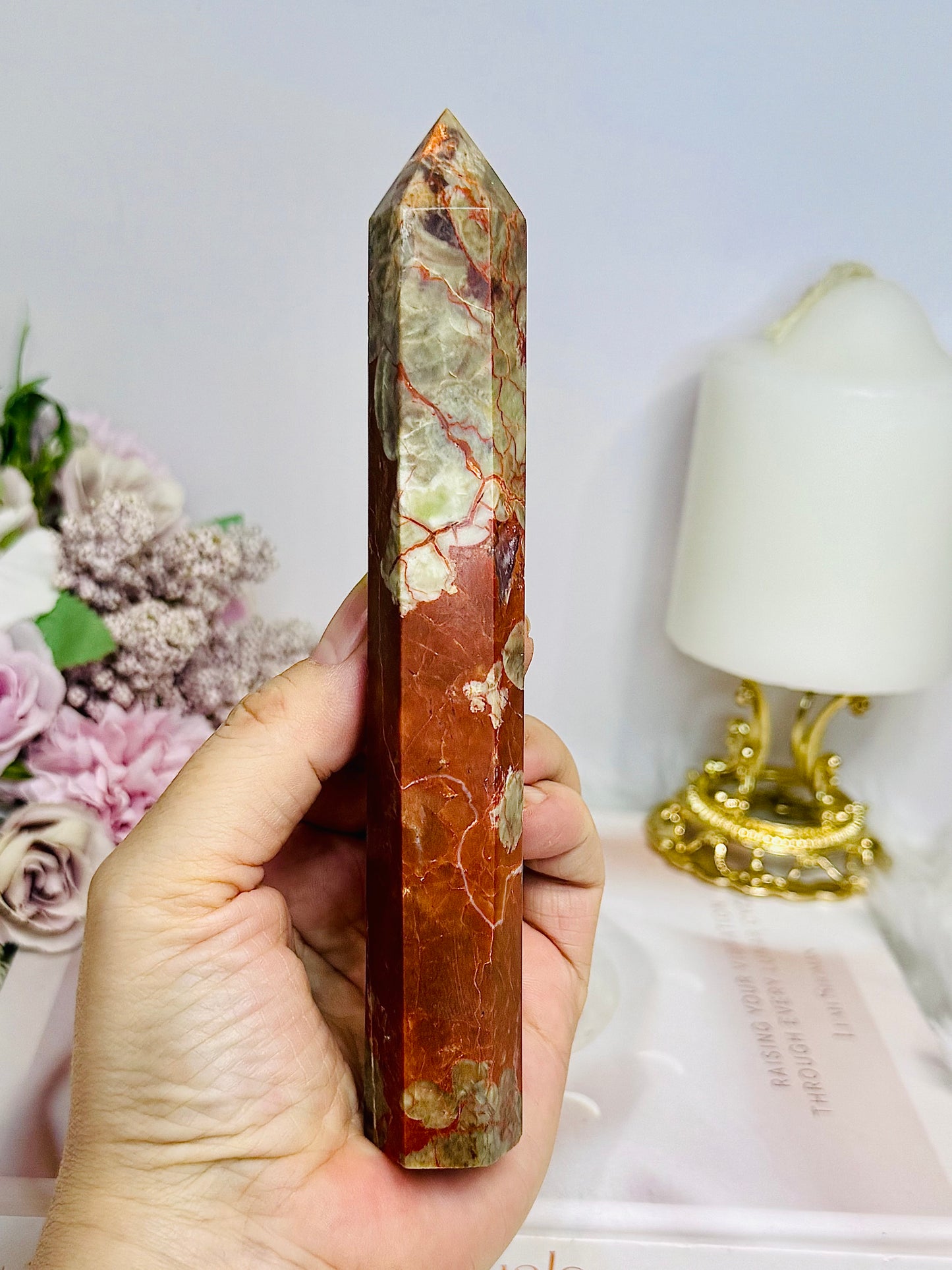 Money Agate Tower 16cm