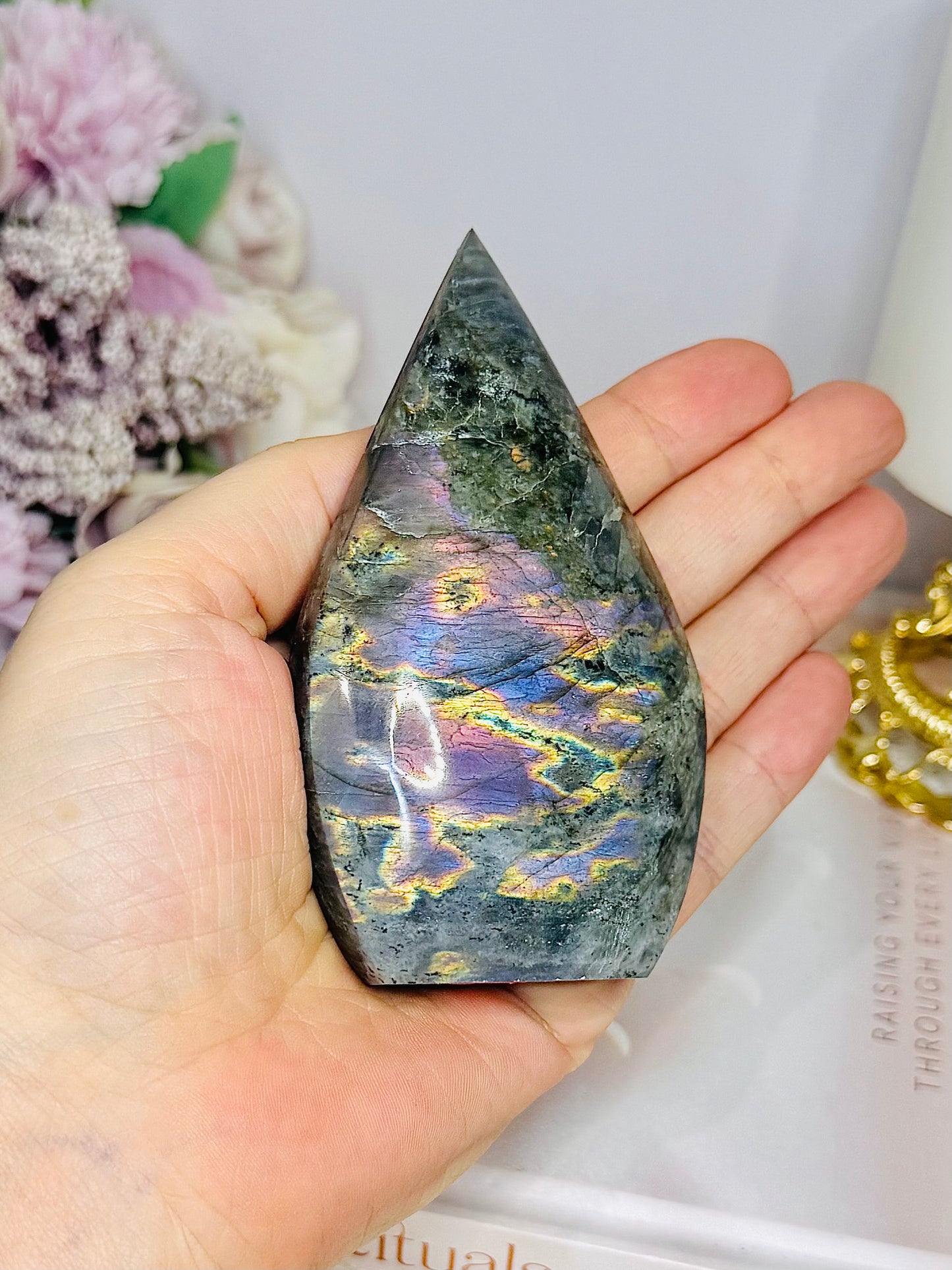 Labradorite Freeform with Purple Flash 10cm
