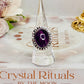 Stunning Amethyst Adjustable Ring In Gift Bag