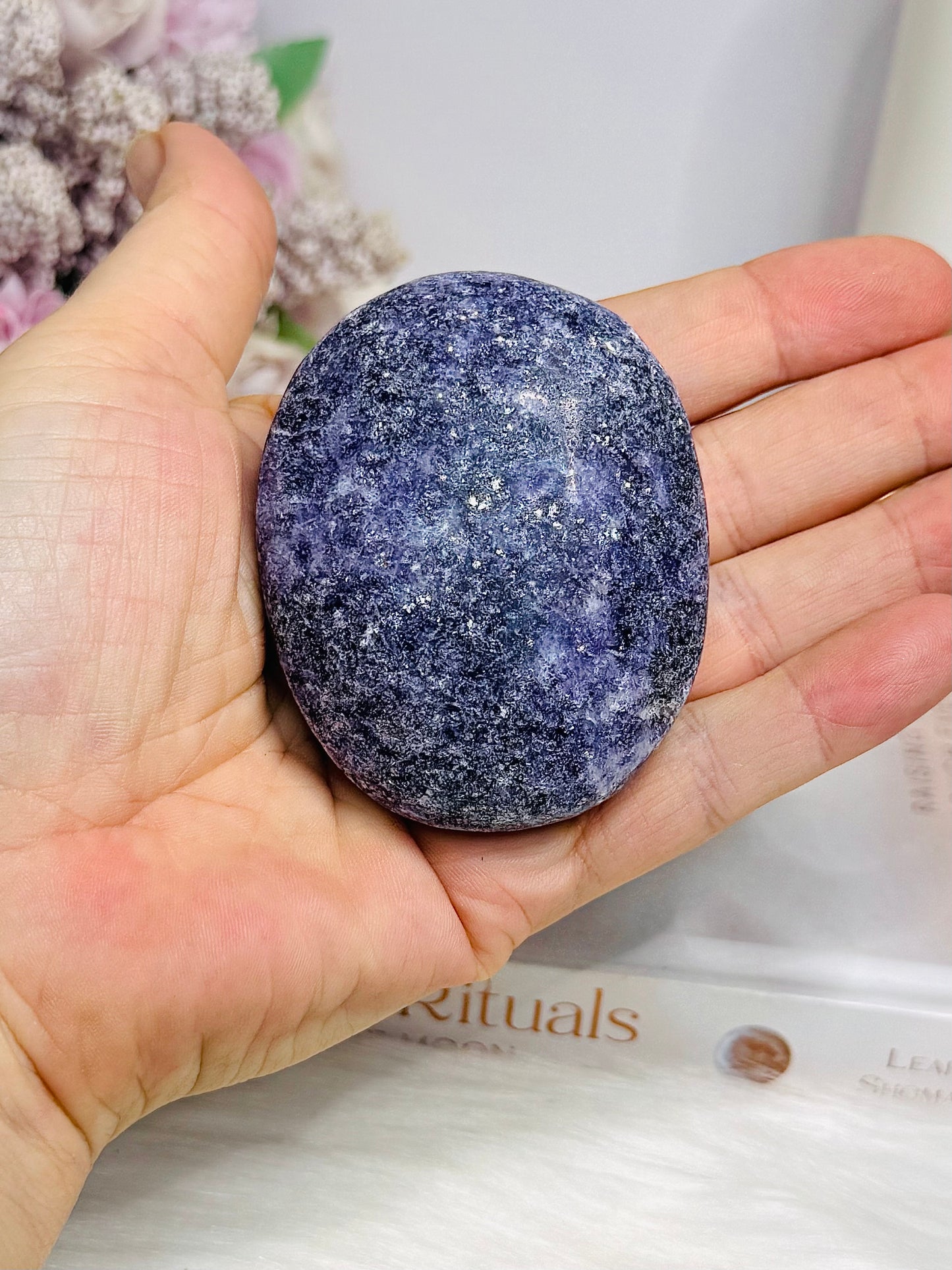Large Lepidolite Palm Stone