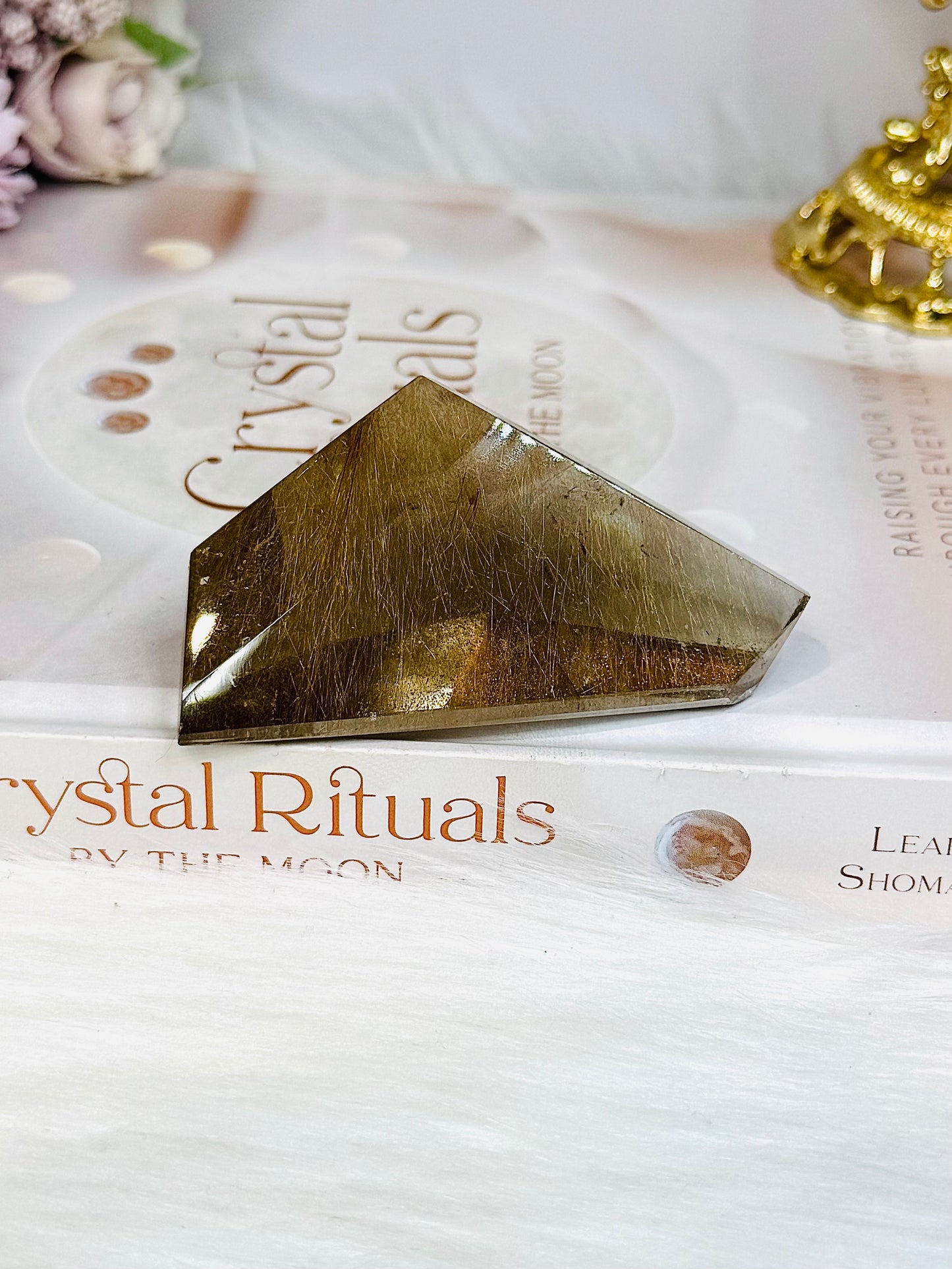 Golden Rutile Smokey Quartz Freeform 8cm