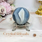 Druzy Agate Sphere on Stand 172g ￼