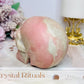 Large Pink Opal Carved Skull 10cm 828g