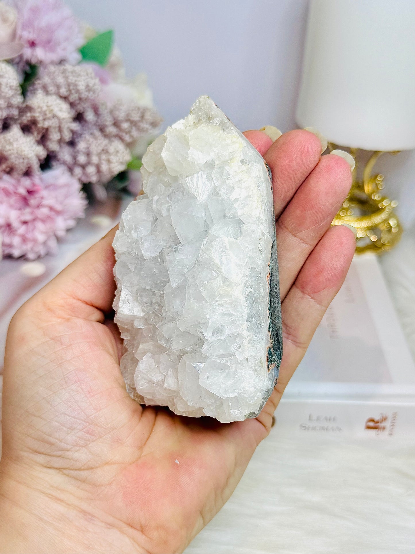 White Apophyllite Cluster Tower 10cm 263g