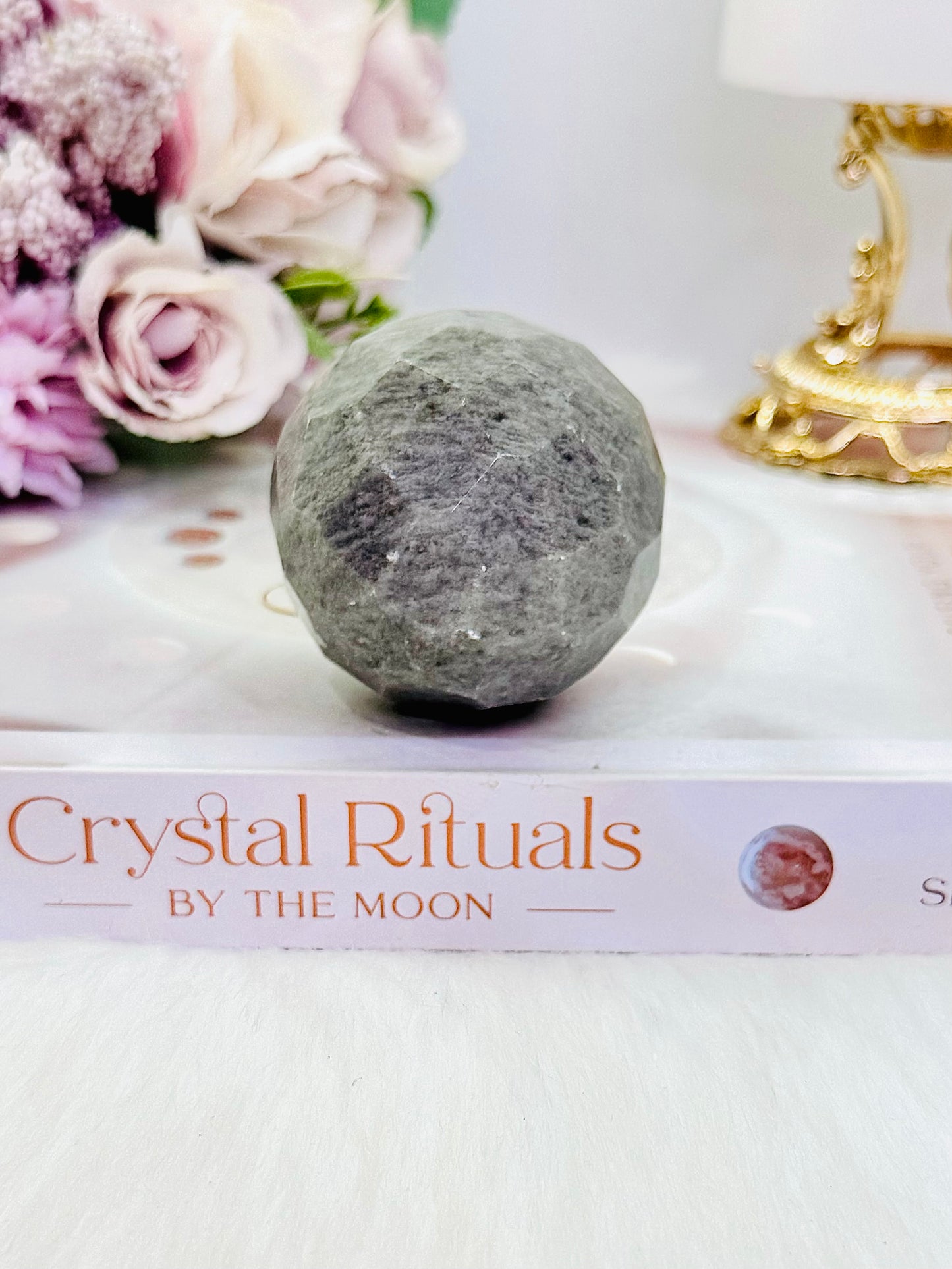 Uniquely Beautiful 184gram Cloud |Grey Quartz Faceted Sphere