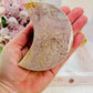 The Most Beautiful Large Pink Amethyst Druzy Moon Chunky Carving From Brazil